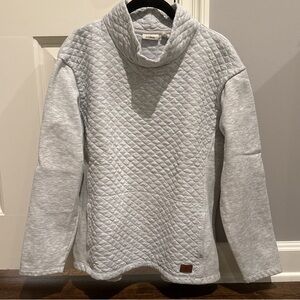 L.L. Bean Gray Cowl Neck Sweater with Textured Design